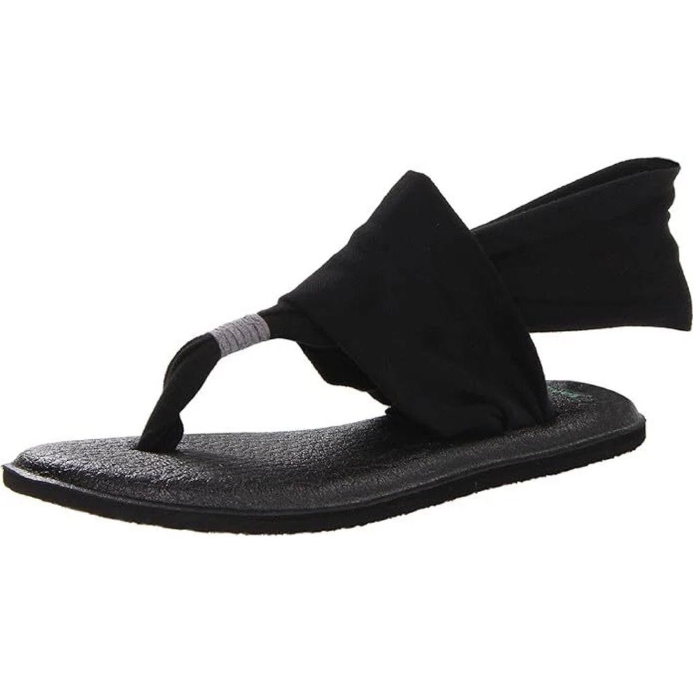 Sanuk Black Textured Sandals